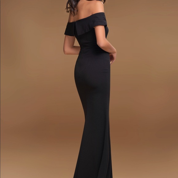 Blush Mark My Valentine Black Crepe Maxi Dress - Picture 2 of 2